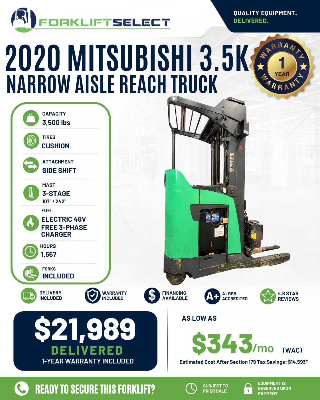 2020 Mitsubishi 3.5K Cushion Tire F...